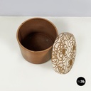 Italian mid-century modern Round pouf with hidden compartment by Pozzi, 1960s