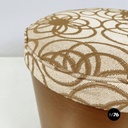 Italian mid-century modern Round pouf with hidden compartment by Pozzi, 1960s