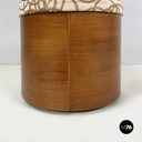 Italian mid-century modern Round pouf with hidden compartment by Pozzi, 1960s