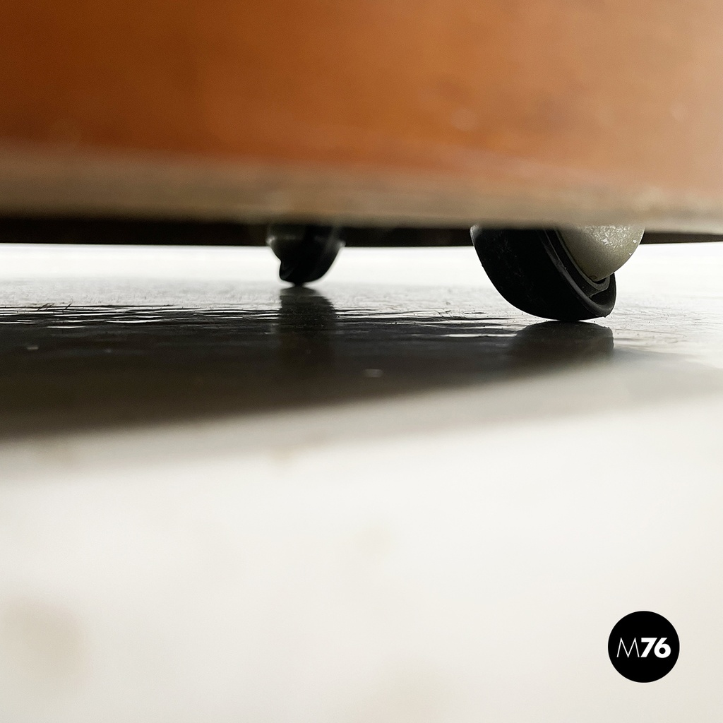 Italian mid-century modern Round pouf with hidden compartment by Pozzi, 1960s