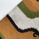 Italian modern rectangular rugs with wavy decorations in green and orange, 1970s