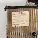 Italian modern rectangular rug with wavy decorations in green and orange, 1970s