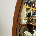 Italian mid-century modern Oval wall mirror in wood and rope, 1960s