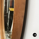 Italian mid-century modern Oval wall mirror in wood and rope, 1960s