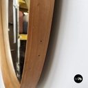 Italian mid-century modern Oval wall mirror in wood and rope, 1960s