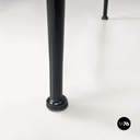 Italian mid-century modern round yellow laminate and black metal bar table 1950s