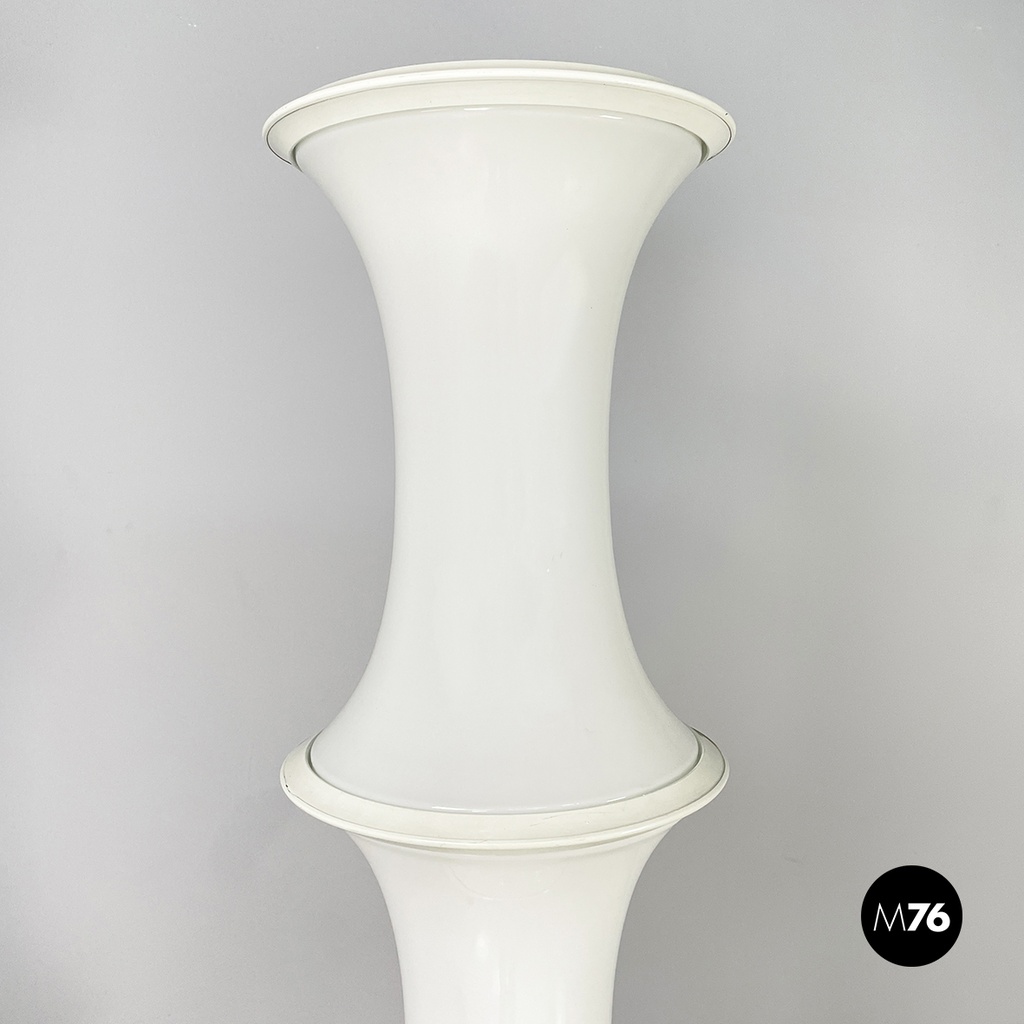 Italian modern Opaline glass floor lamp Bamboo by Enrico Tronconi, 1980s