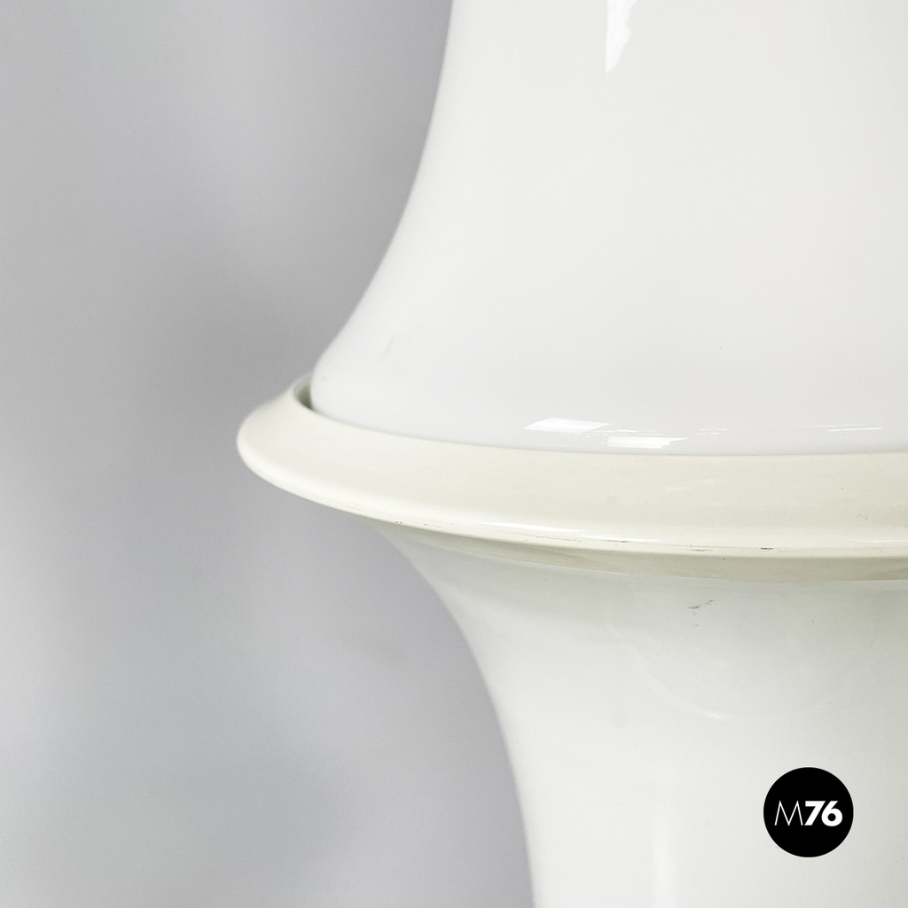 Italian modern Opaline glass floor lamp Bamboo by Enrico Tronconi, 1980s