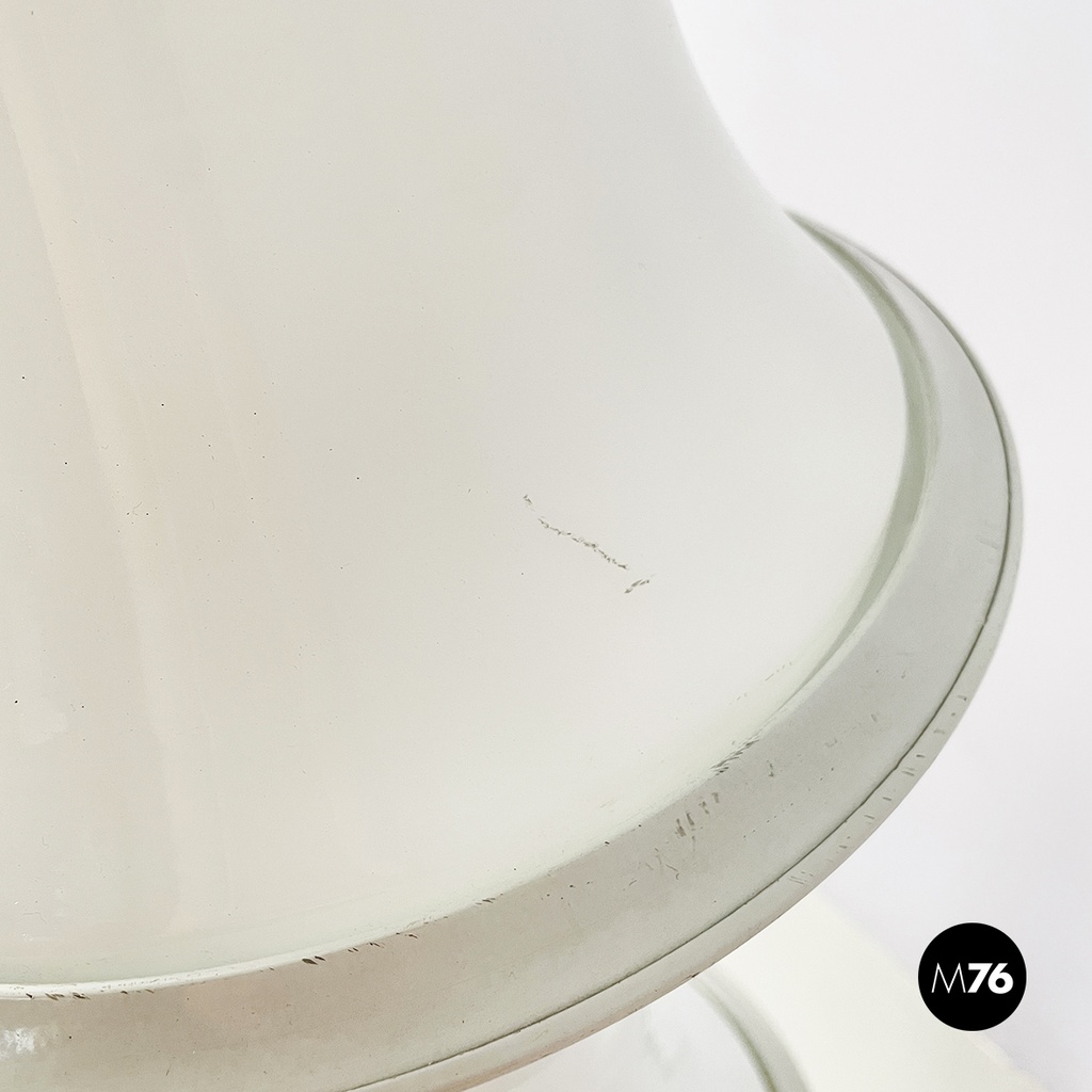 Italian modern Opaline glass floor lamp Bamboo by Enrico Tronconi, 1980s