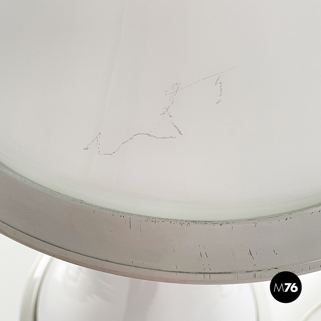 Italian modern Opaline glass floor lamp Bamboo by Enrico Tronconi, 1980s