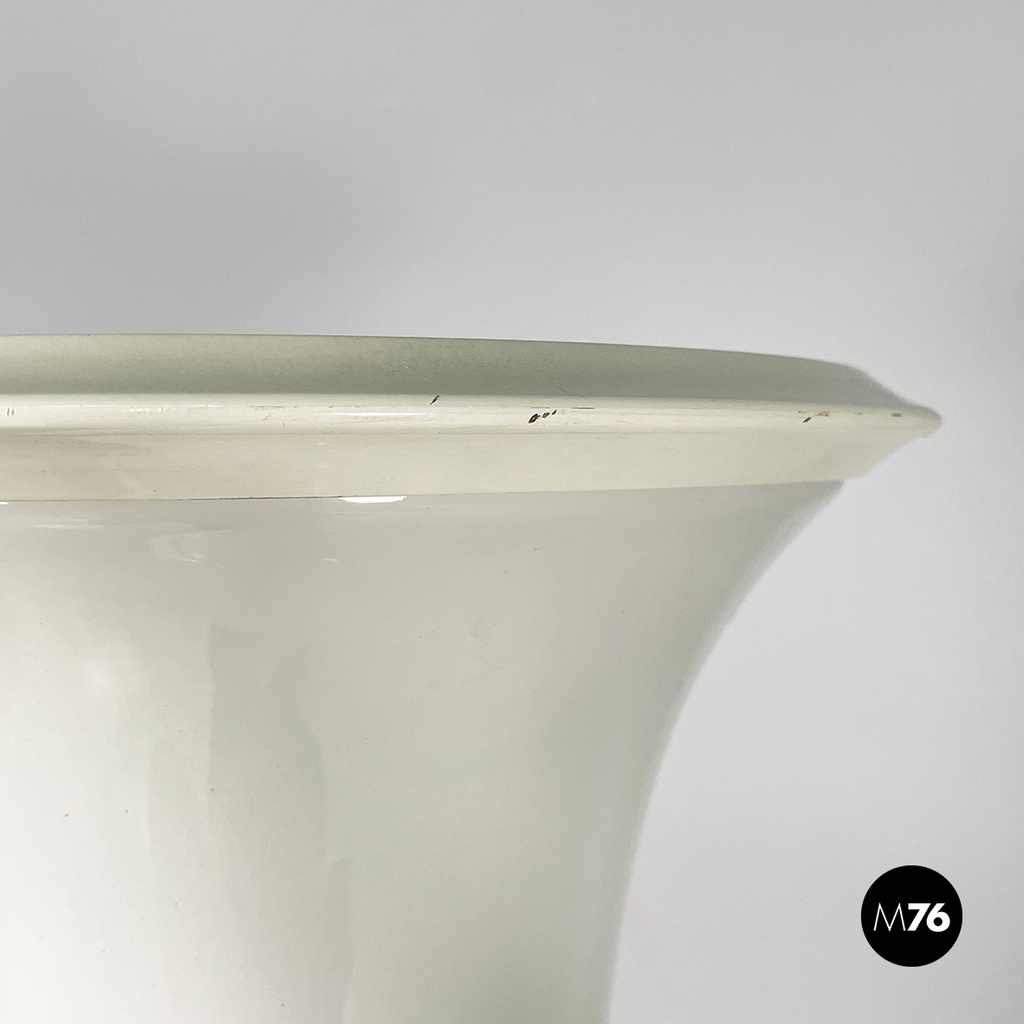 Italian modern Opaline glass floor lamp Bamboo by Enrico Tronconi, 1980s