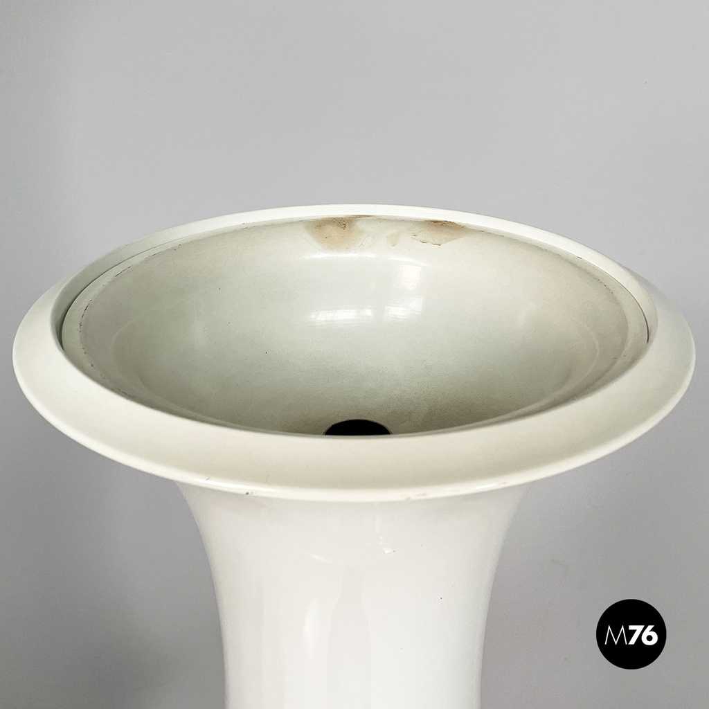 Italian modern Opaline glass floor lamp Bamboo by Enrico Tronconi, 1980s