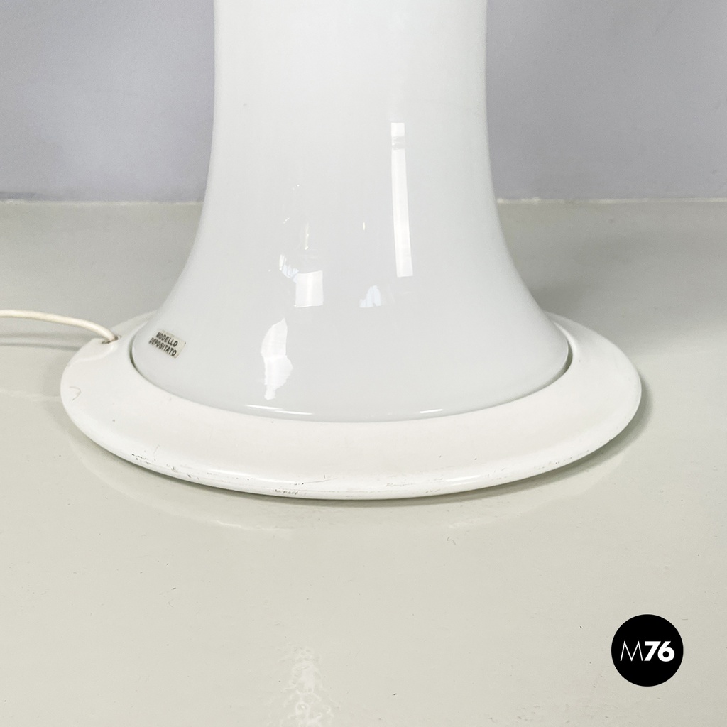 Italian modern Opaline glass floor lamp Bamboo by Enrico Tronconi, 1980s