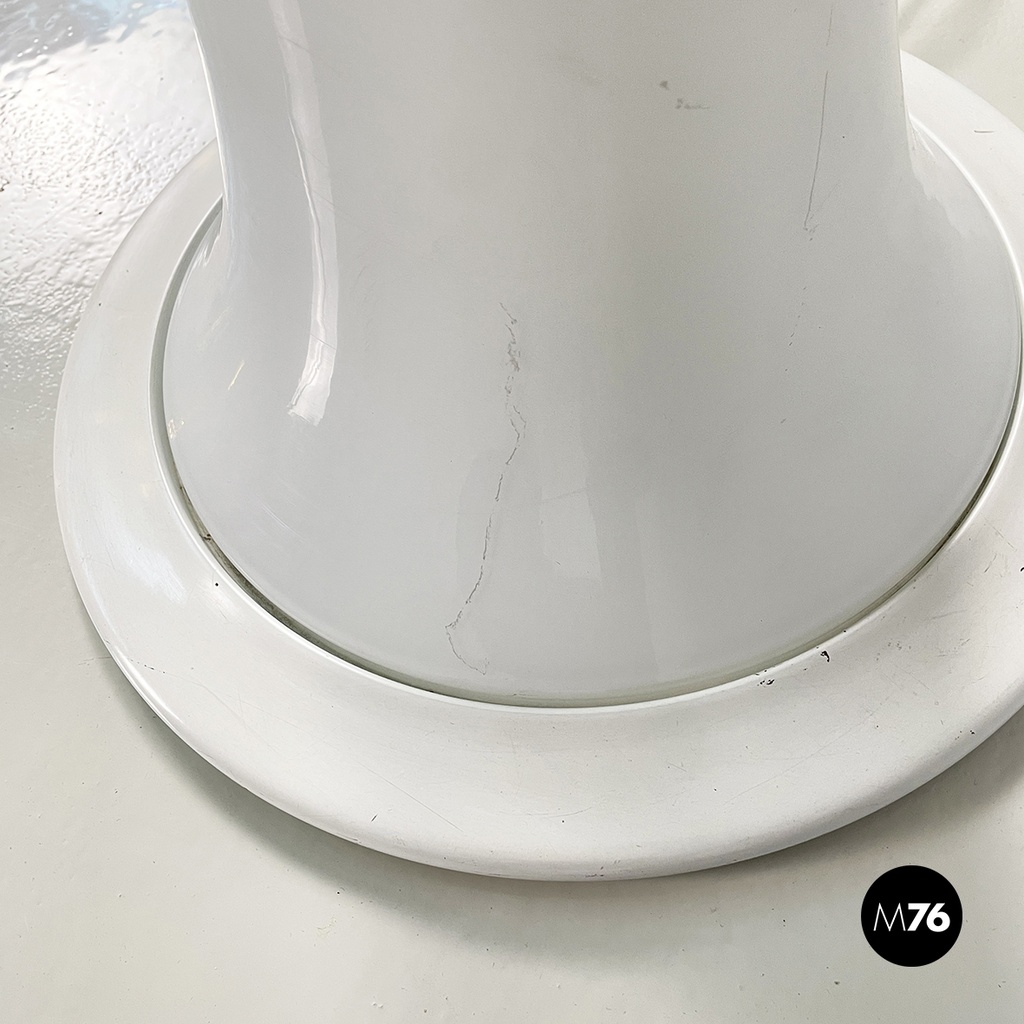 Italian modern Opaline glass floor lamp Bamboo by Enrico Tronconi, 1980s