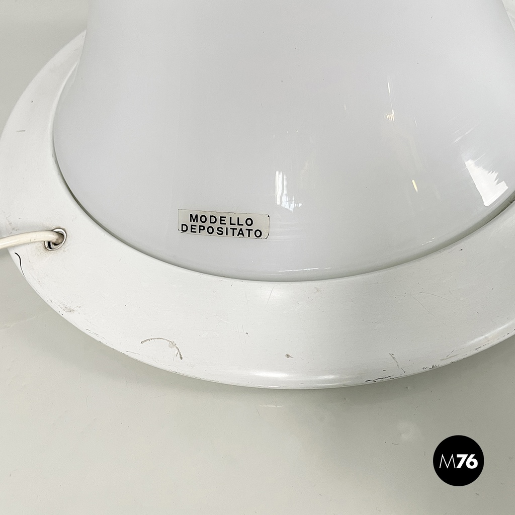 Italian modern Opaline glass floor lamp Bamboo by Enrico Tronconi, 1980s