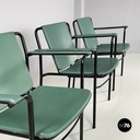 Italian modern Green leather chairs Movie by Marenco for Poltrona Frau, 1980s