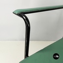 Italian modern Green leather chairs Movie by Marenco for Poltrona Frau, 1980s