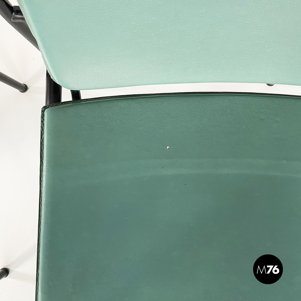 Italian modern Green leather chairs Movie by Marenco for Poltrona Frau, 1980s