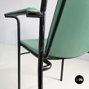 Italian modern Green leather chairs Movie by Marenco for Poltrona Frau, 1980s