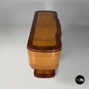 Italian Art Deco wooden bar cabinet mirrored doors and decorative inlays, 1930s