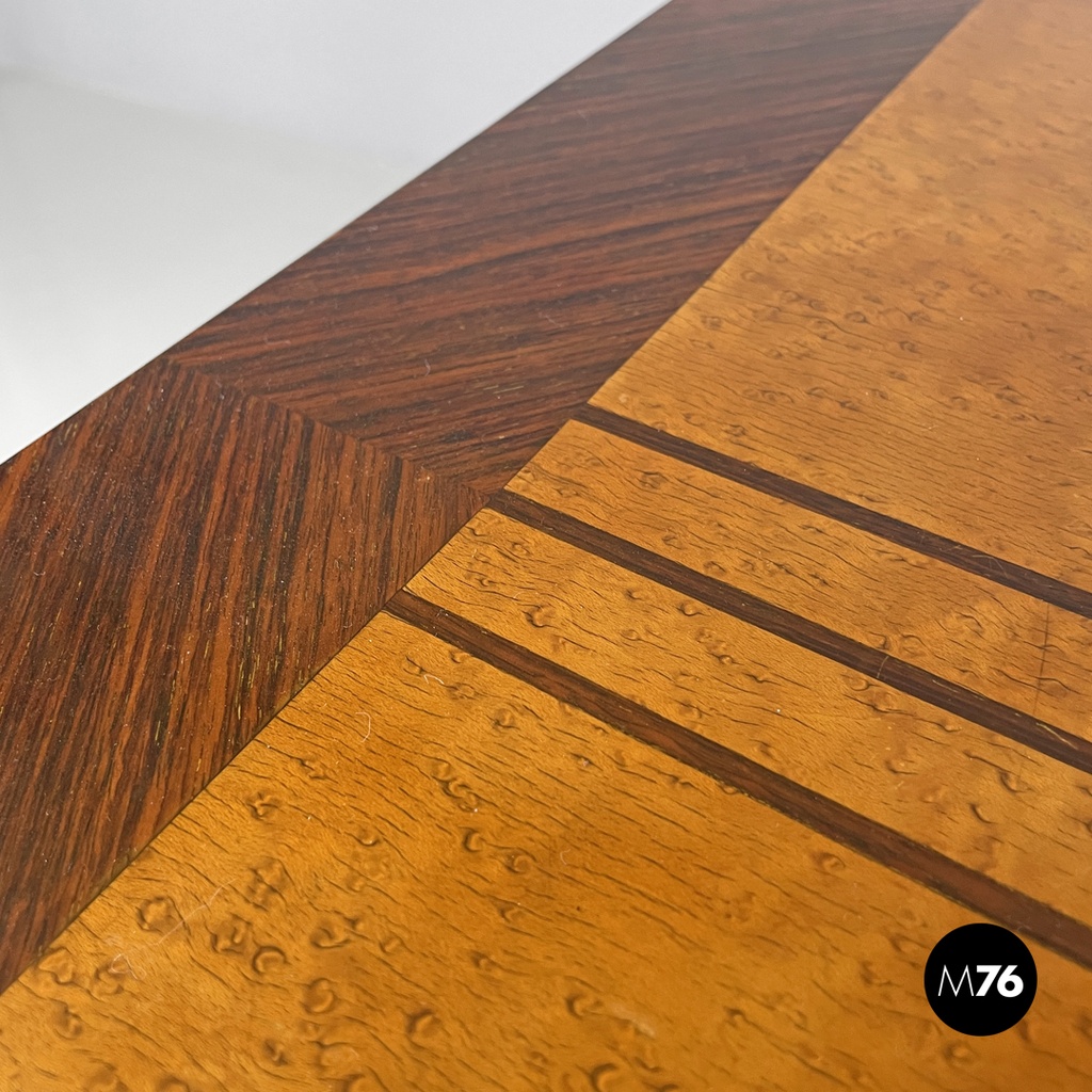 Italian Art Deco wooden bar cabinet mirrored doors and decorative inlays, 1930s