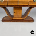 Italian Art Deco wooden bar cabinet mirrored doors and decorative inlays, 1930s