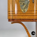 Italian Art Deco wooden bar cabinet mirrored doors and decorative inlays, 1930s