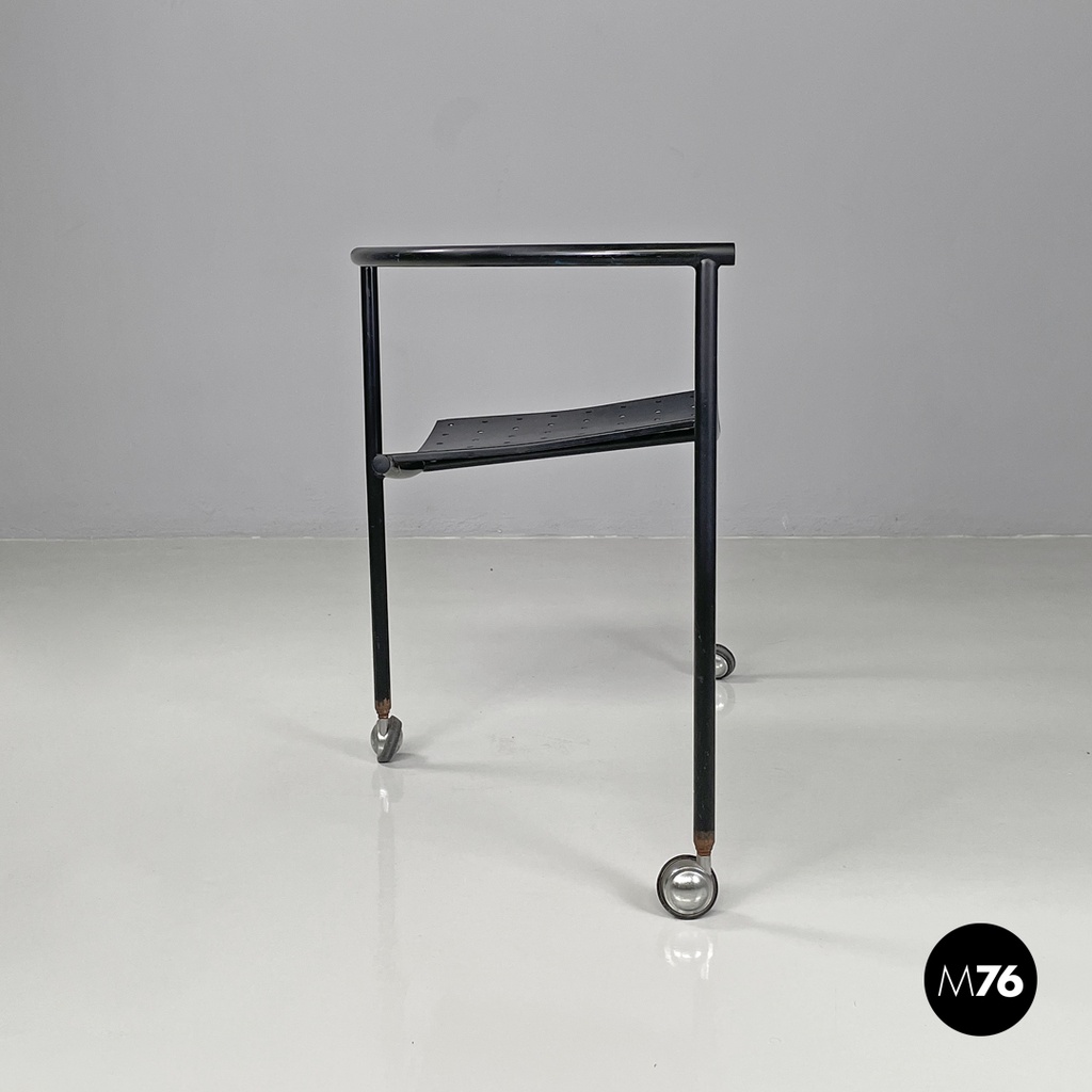 French modern black metal armchair Dr Sonderbar by Philippe Starck for XO, 1980s
