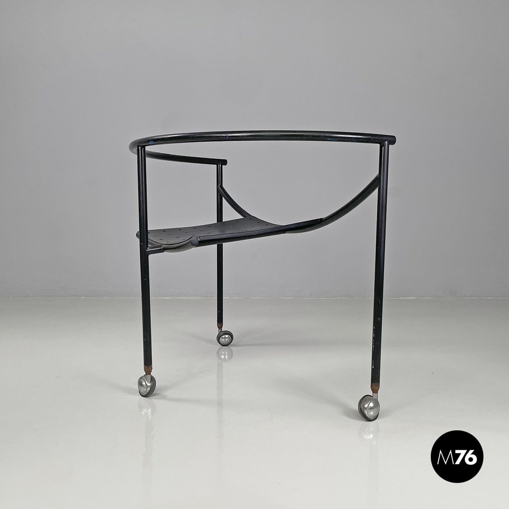French modern black metal armchair Dr Sonderbar by Philippe Starck for XO, 1980s