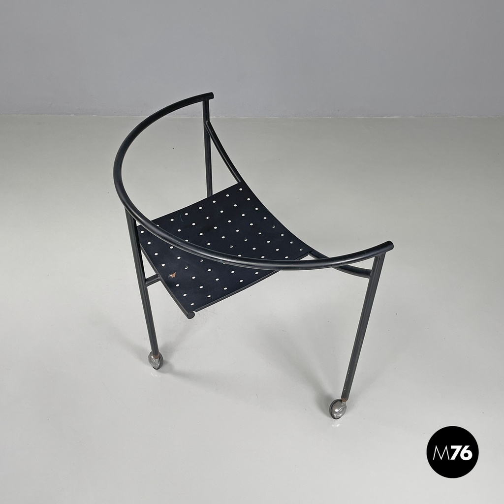 French modern black metal armchair Dr Sonderbar by Philippe Starck for XO, 1980s