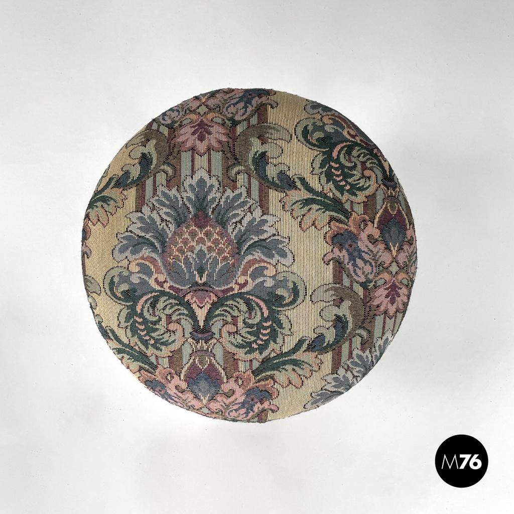 American modern floral fabric round stool Tulip by Eero Saarinen for Knoll 1970s