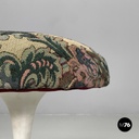 American modern floral fabric round stool Tulip by Eero Saarinen for Knoll 1970s