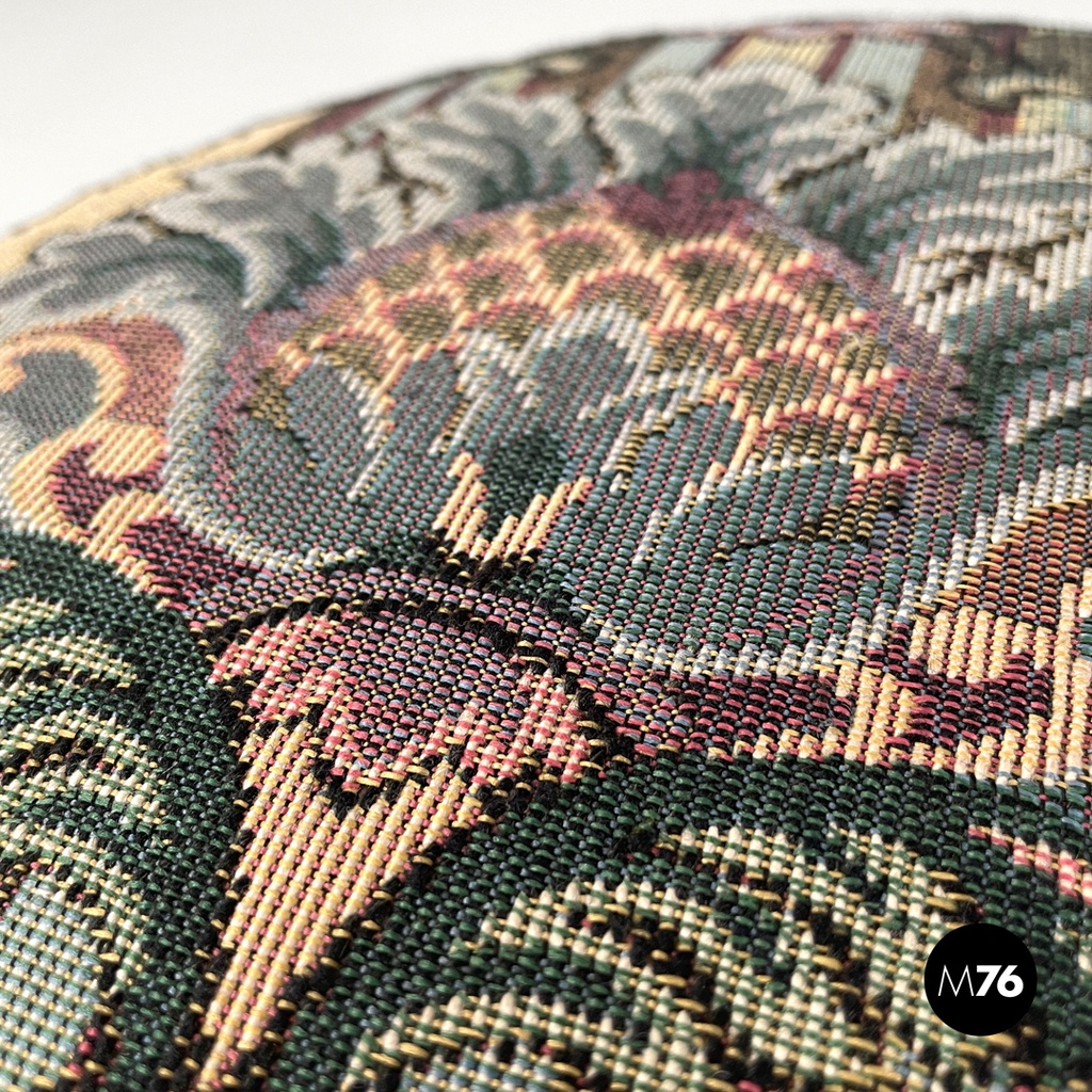 American modern floral fabric round stool Tulip by Eero Saarinen for Knoll 1970s