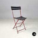 Italian modern red black Celestina folding chair Marco Zanuso for Zanotta, 1970s