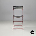 Italian modern red black Celestina folding chair Marco Zanuso for Zanotta, 1970s