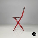 Italian modern red black Celestina folding chair Marco Zanuso for Zanotta, 1970s
