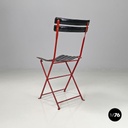 Italian modern red black Celestina folding chair Marco Zanuso for Zanotta, 1970s