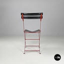 Italian modern red black Celestina folding chair Marco Zanuso for Zanotta, 1970s