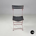 Italian modern red black Celestina folding chair Marco Zanuso for Zanotta, 1970s