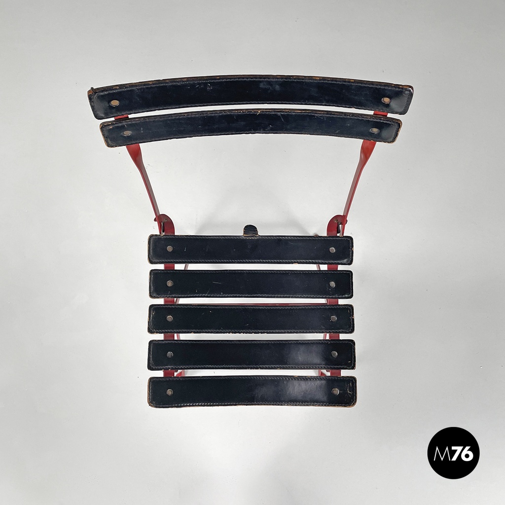 Italian modern red black Celestina folding chair Marco Zanuso for Zanotta, 1970s