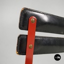 Italian modern red black Celestina folding chair Marco Zanuso for Zanotta, 1970s