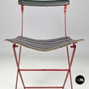 Italian modern red black Celestina folding chair Marco Zanuso for Zanotta, 1970s