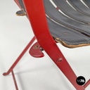 Italian modern red black Celestina folding chair Marco Zanuso for Zanotta, 1970s