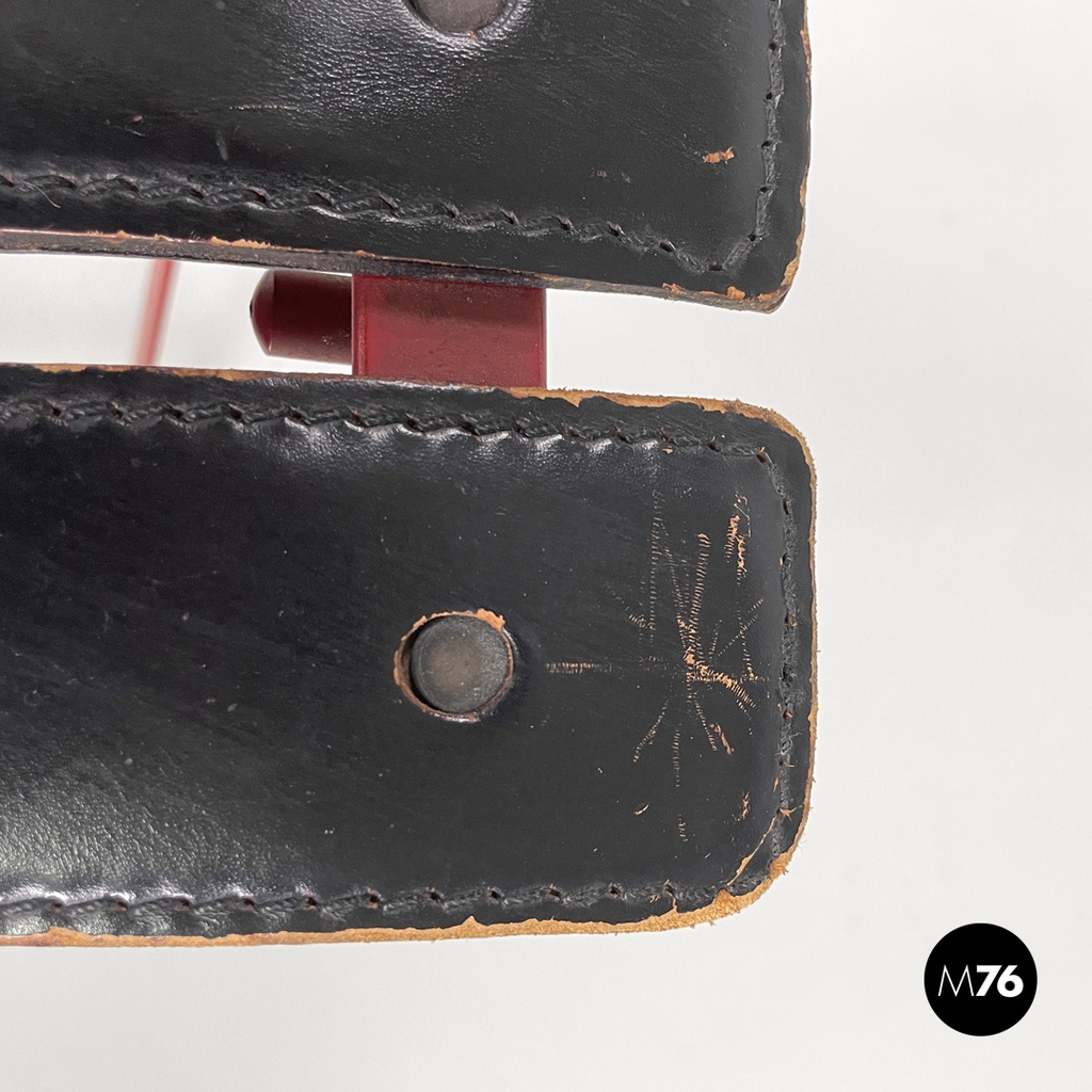 Italian modern red black Celestina folding chair Marco Zanuso for Zanotta, 1970s