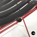 Italian modern red black Celestina folding chair Marco Zanuso for Zanotta, 1970s