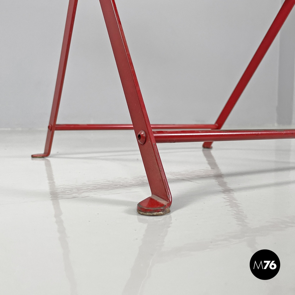 Italian modern red black Celestina folding chair Marco Zanuso for Zanotta, 1970s