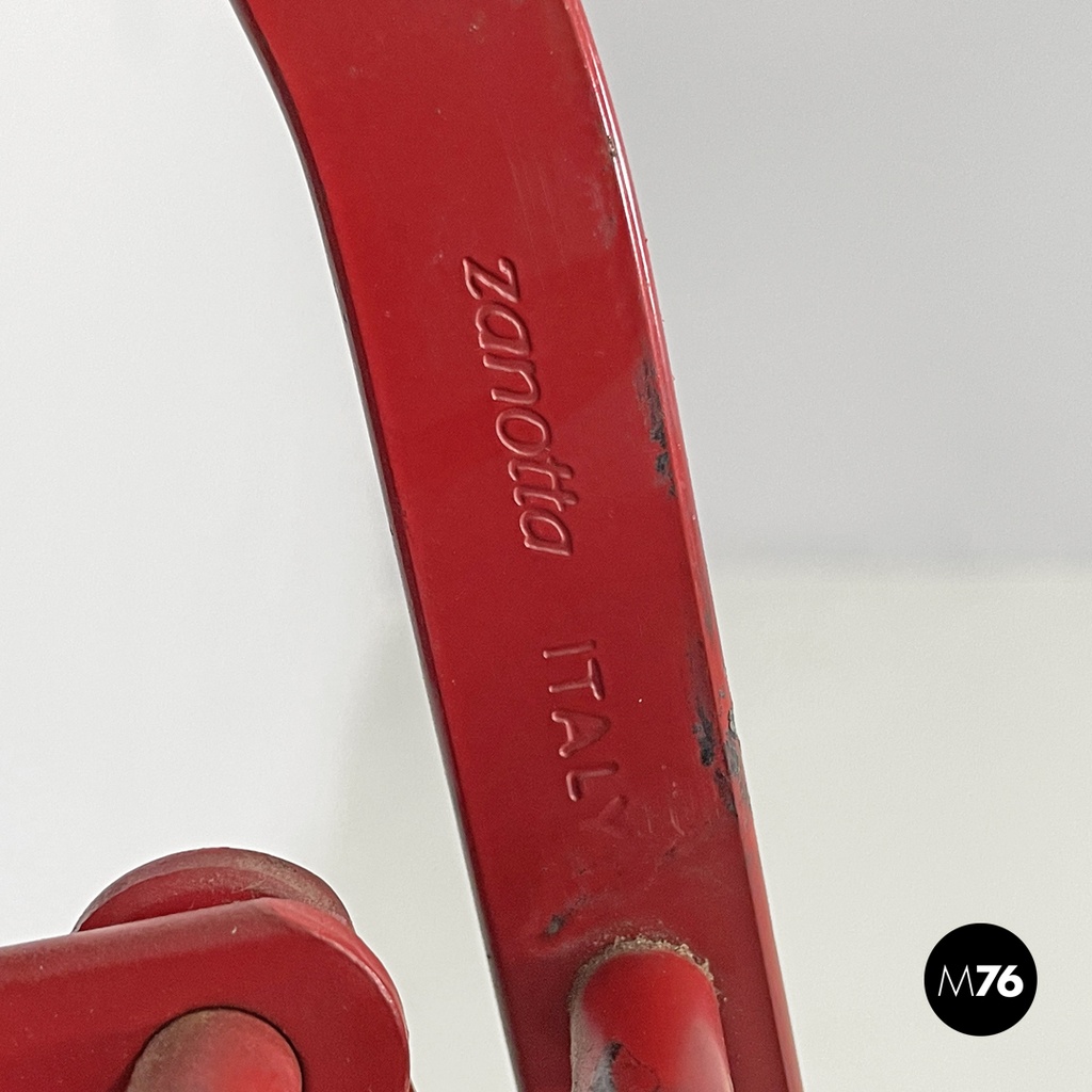 Italian modern red black Celestina folding chair Marco Zanuso for Zanotta, 1970s