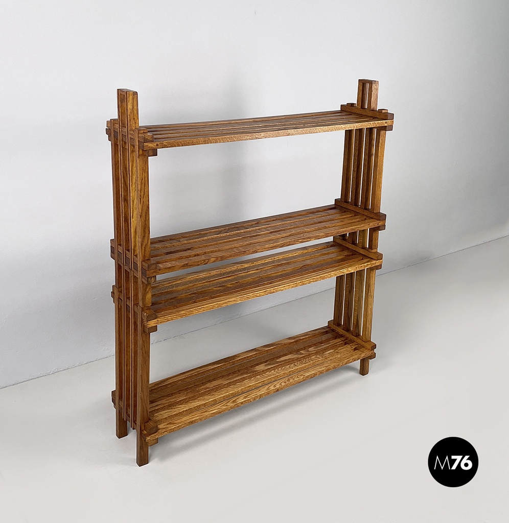 Italian modern Bookcase Panchina in wood slats, 2000s