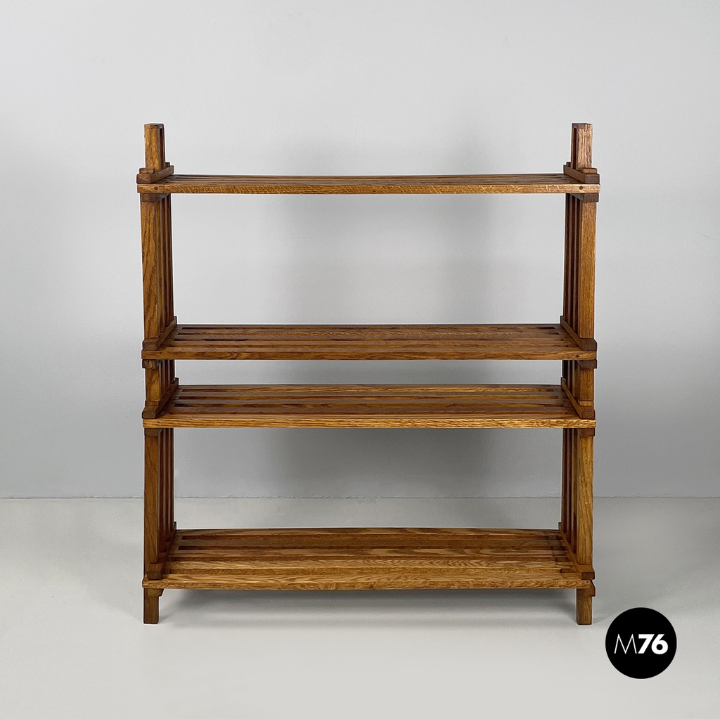 Italian modern Bookcase Panchina in wood slats, 2000s