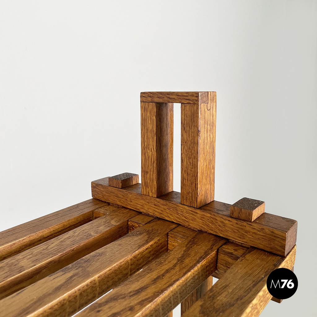 Italian modern Bookcase Panchina in wood slats, 2000s